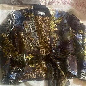 Alberto Makali Brown and Yellow Blazer